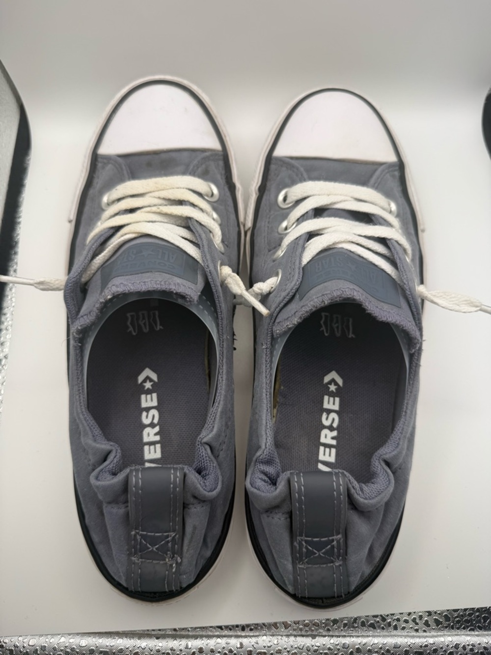 Converse Chucky Taylor Shoreline Sneaker Slip On Elastic Back Navy Blue Wht 8.5 - Picture 5 of 8